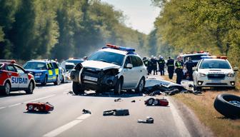 Schwerer Unfall auf Landstraße: Ein Toter, vier Verletzte bei Subaru-Überschlag